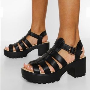 Black chunky sandals